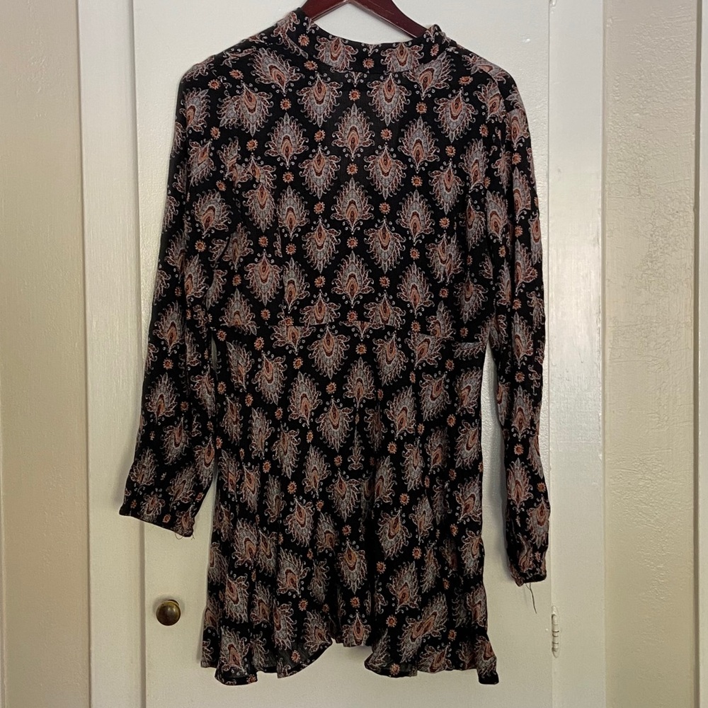 Boho peacock print dress